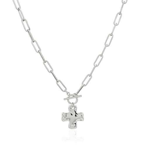 Bheop Women's Chunky Cross Pendant Necklace