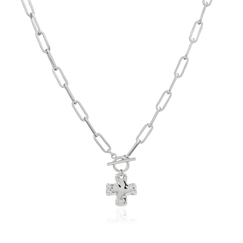 Bheop Women's Chunky Cross Pendant Necklace