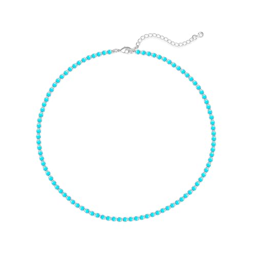Luxval Women's 3mm CZ Tennis Choker Necklace