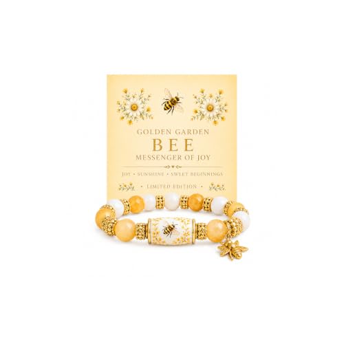 LIU JUN Women's Natural Stone Bead Stretch Bracelet 19.1cm
