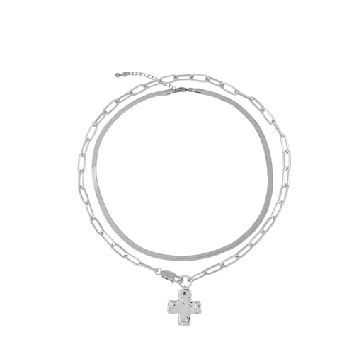Bheop Women's Chunky Cross Pendant Necklace