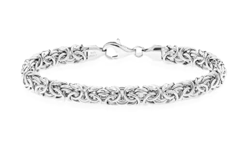 Miabella Women's Italian 925 Sterling Silver Byzantine Bracelet