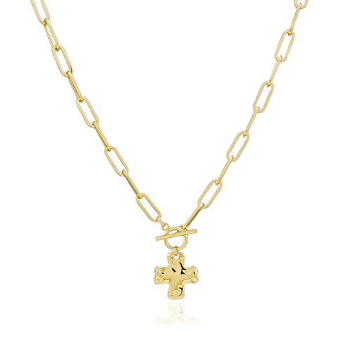 Bheop Women's Chunky Cross Pendant Necklace