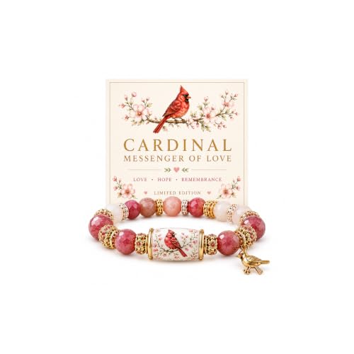 LIU JUN Women's Natural Stone Bead Stretch Bracelet 19.1cm