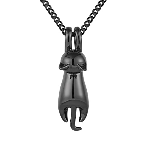 S.Leaf Women's Sterling Silver Cat Pendant Necklace