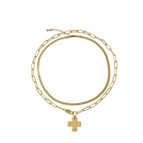 Bheop Women's Chunky Cross Pendant Necklace