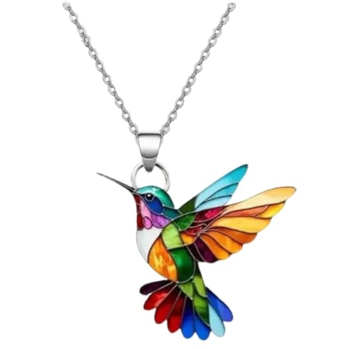 MIFYNN Women's Colorful Acrylic Hummingbird Pendant