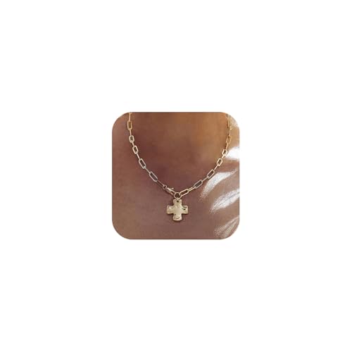 Bheop Women's Chunky Cross Pendant Necklace