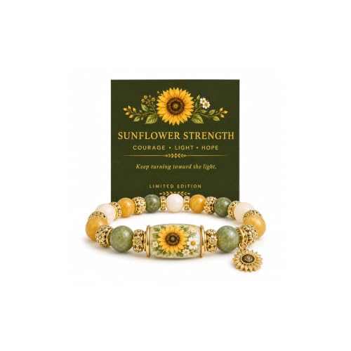 LIU JUN Women's Natural Stone Bead Stretch Bracelet 19.1cm