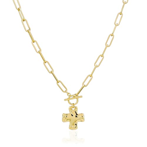 Bheop Women's Chunky Cross Pendant Necklace
