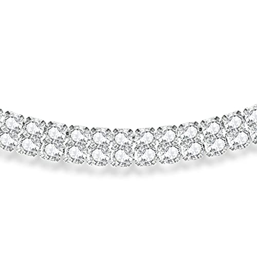 Luxval Women's 3mm CZ Tennis Choker Necklace