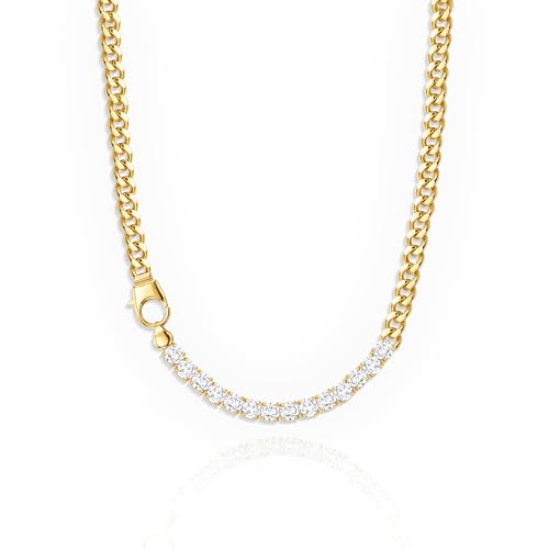 Luxval Women's 3mm CZ Tennis Choker Necklace