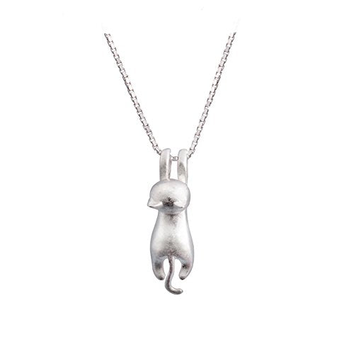 S.Leaf Women's Sterling Silver Cat Pendant Necklace