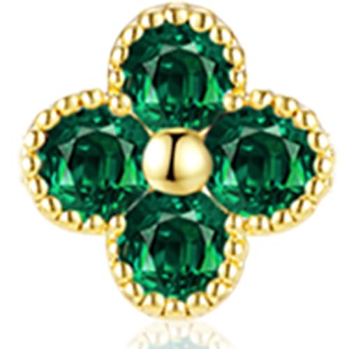 KELAIEN Women's Gold Birthstone Clover Bracelet