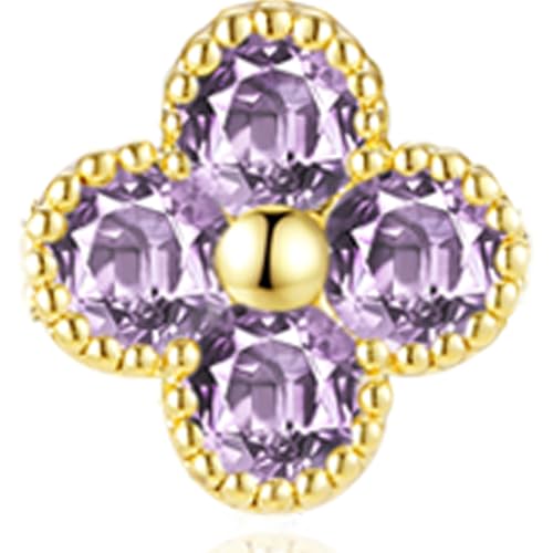 KELAIEN Women's Gold Birthstone Clover Bracelet