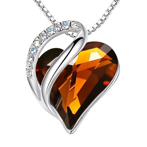 Leafael Women's Infinity Love Heart Crystal Pendant Necklace