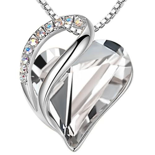 Leafael Women's Infinity Love Heart Crystal Pendant Necklace