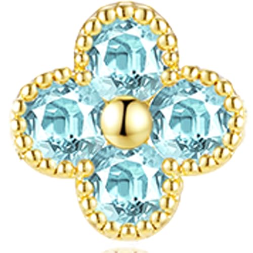KELAIEN Women's Gold Birthstone Clover Bracelet