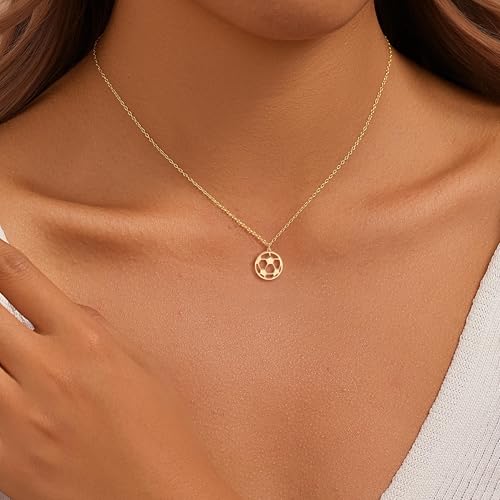 Plenky Women's 14K Gold Plated Dainty Pendant Necklace