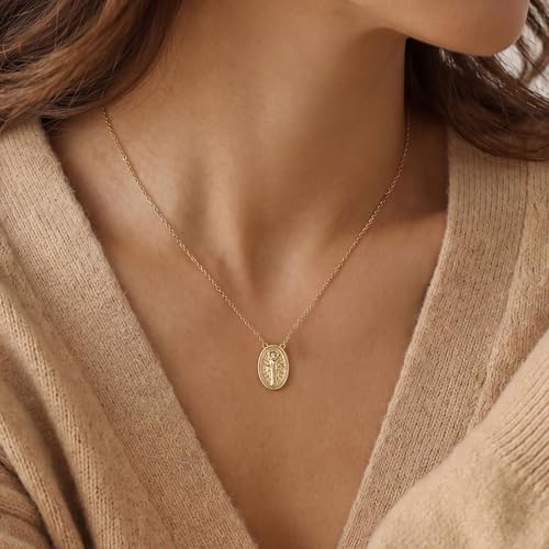 Plenky Women's 14K Gold Plated Dainty Pendant Necklace
