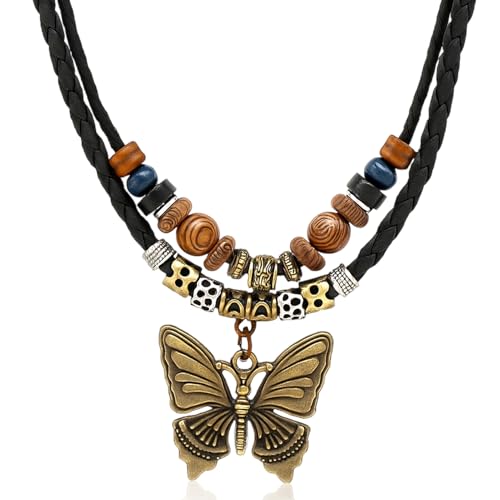 CZMZHFC Women's Vintage Butterfly Pendant Choker Necklace