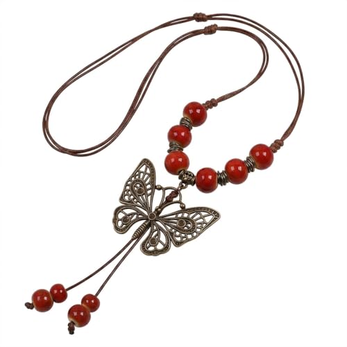 CZMZHFC Women's Vintage Butterfly Pendant Choker Necklace