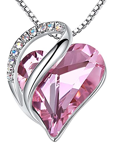 Leafael Women's Infinity Love Heart Crystal Pendant Necklace