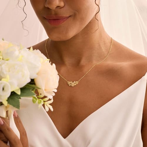 Plenky Women's 14K Gold Plated Dainty Pendant Necklace