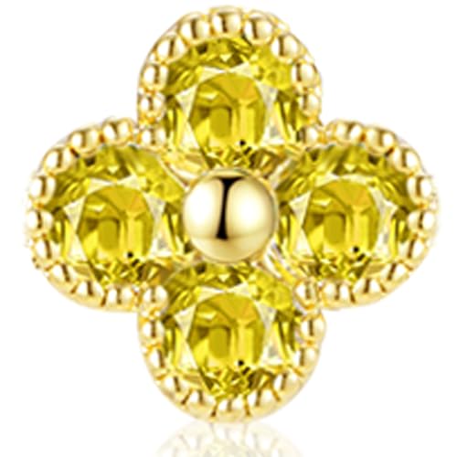 KELAIEN Women's Gold Birthstone Clover Bracelet