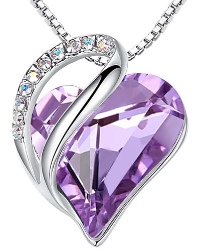 Leafael Women's Infinity Love Heart Crystal Pendant Necklace