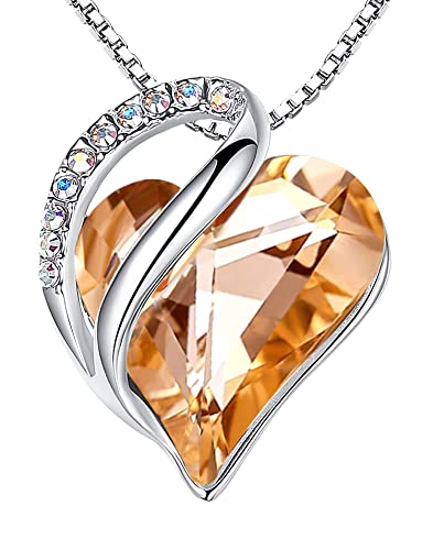 Leafael Women's Infinity Love Heart Crystal Pendant Necklace