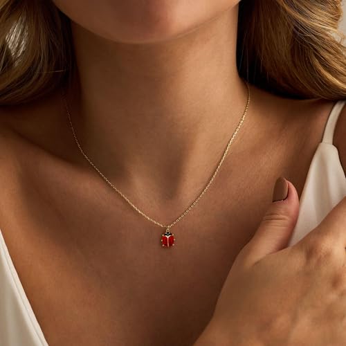 Plenky Women's 14K Gold Plated Dainty Pendant Necklace