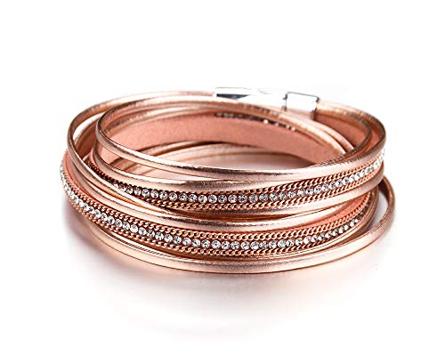 Fesciory Women's Boho Western Leather Wrap Cuff Bracelet