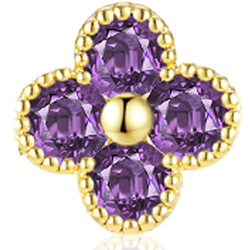 KELAIEN Women's Gold Birthstone Clover Bracelet