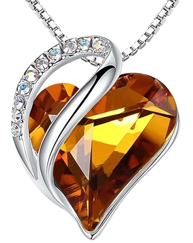 Leafael Women's Infinity Love Heart Crystal Pendant Necklace