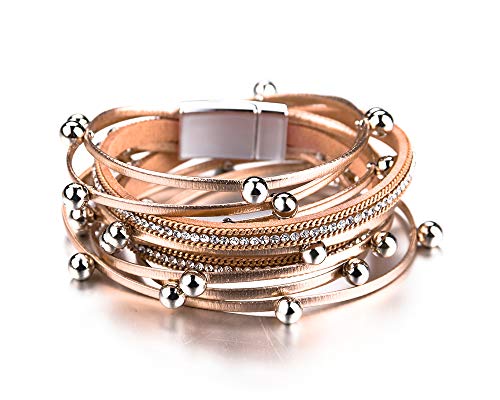 Fesciory Women's Boho Western Leather Wrap Cuff Bracelet