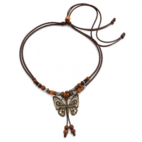 CZMZHFC Women's Vintage Butterfly Pendant Choker Necklace