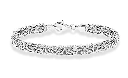 Miabella Women's Italian 925 Sterling Silver Byzantine Bracelet