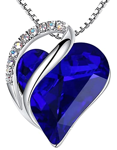 Leafael Women's Infinity Love Heart Crystal Pendant Necklace