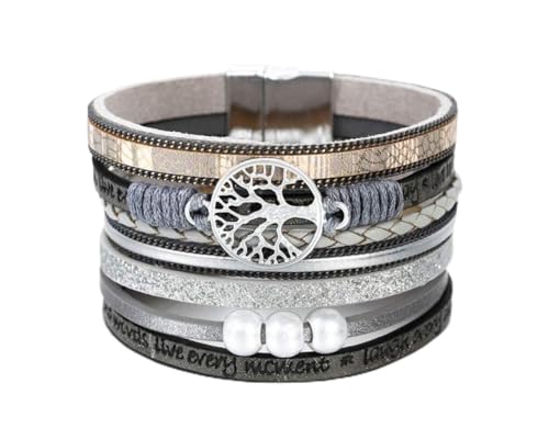 Fesciory Women's Boho Western Leather Wrap Cuff Bracelet