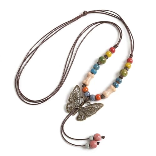 CZMZHFC Women's Vintage Butterfly Pendant Choker Necklace