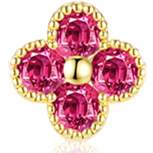 KELAIEN Women's Gold Birthstone Clover Bracelet