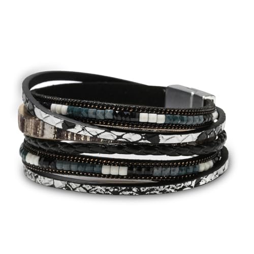 Fesciory Women's Boho Western Leather Wrap Cuff Bracelet