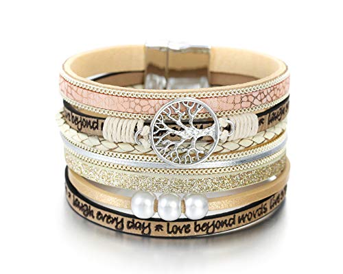 Fesciory Women's Boho Western Leather Wrap Cuff Bracelet