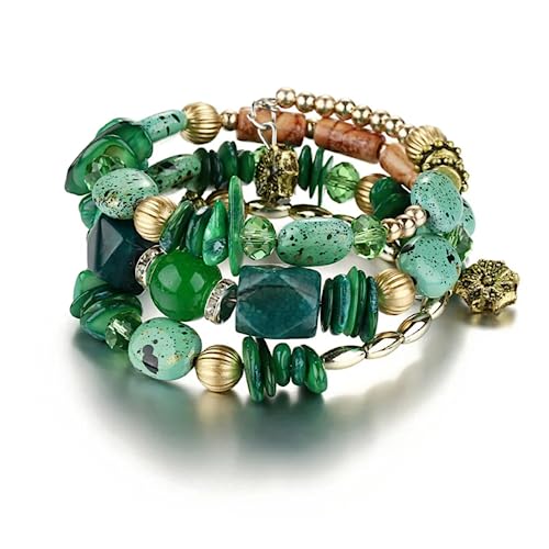 Jewellify Women's Boho Beaded Stackable Bracelet Set