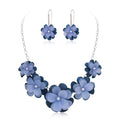 Flyonce Women's Floral Boho Collar Necklace with Earrings