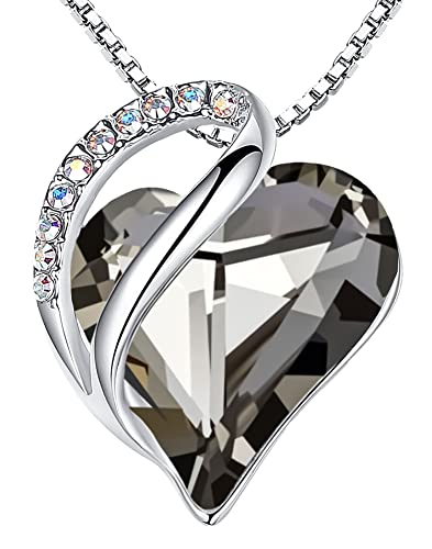 Leafael Women's Infinity Love Heart Crystal Pendant Necklace