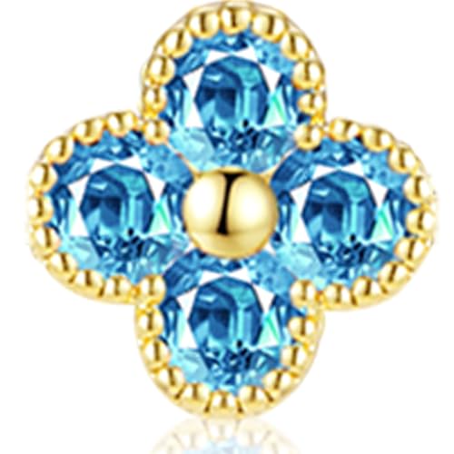 KELAIEN Women's Gold Birthstone Clover Bracelet