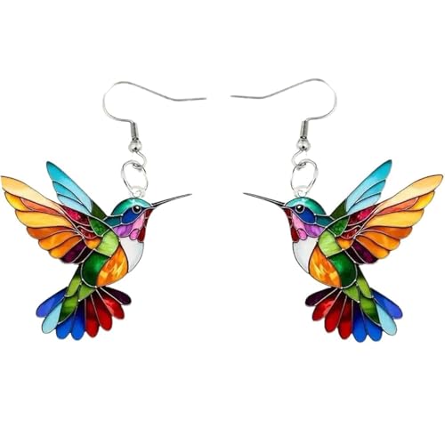 MIFYNN Women's Colorful Acrylic Hummingbird Pendant