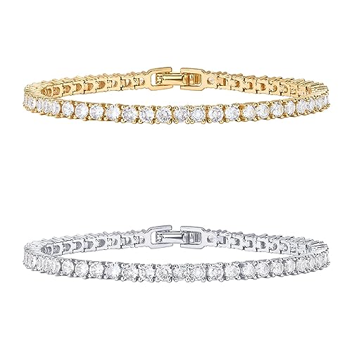 PAVOI Women's 3mm Cubic Zirconia Classic Tennis Bracelet
